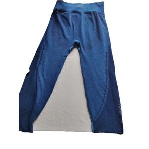 Victorias Secret PINK Leggings Size Med  Royal Blue Active Workout Gym Mesh Side
